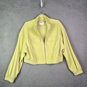 Aerie Cropped Corduroy Jacket Yellow Large Casual Lightweight Layer